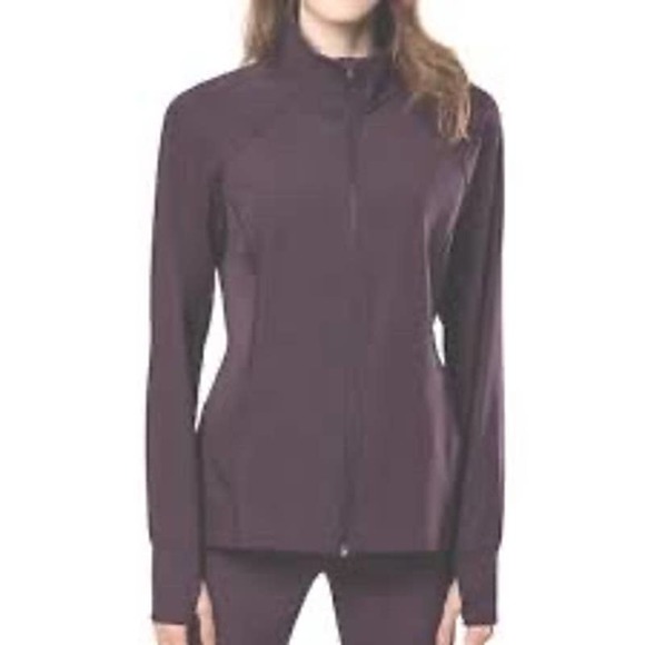 Apana Tops Apana Purple Full Zip Up High Neck Athleisure Yoga